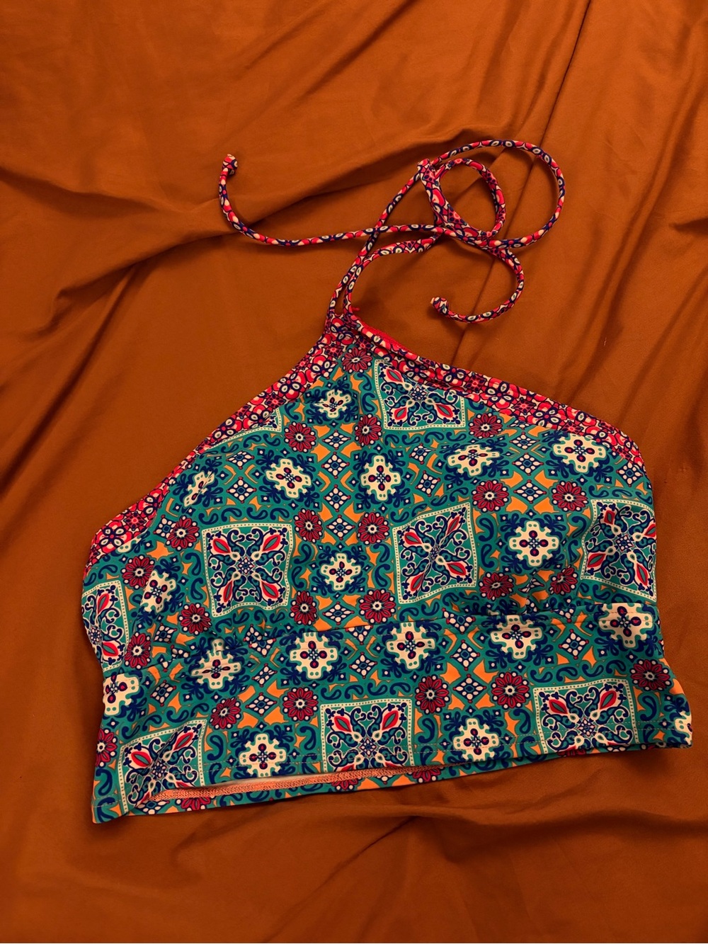 Women’s Multicolor Halter Crop Swim top